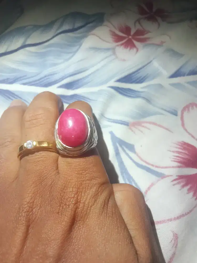 Merah delima jumbo ring size 8 mewah