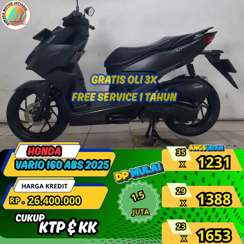 HONDA VARIO 160 ABS 2025DP &ANGSURAN TERMURAH SYRT KTP&KK(SUKSESMOTOR)