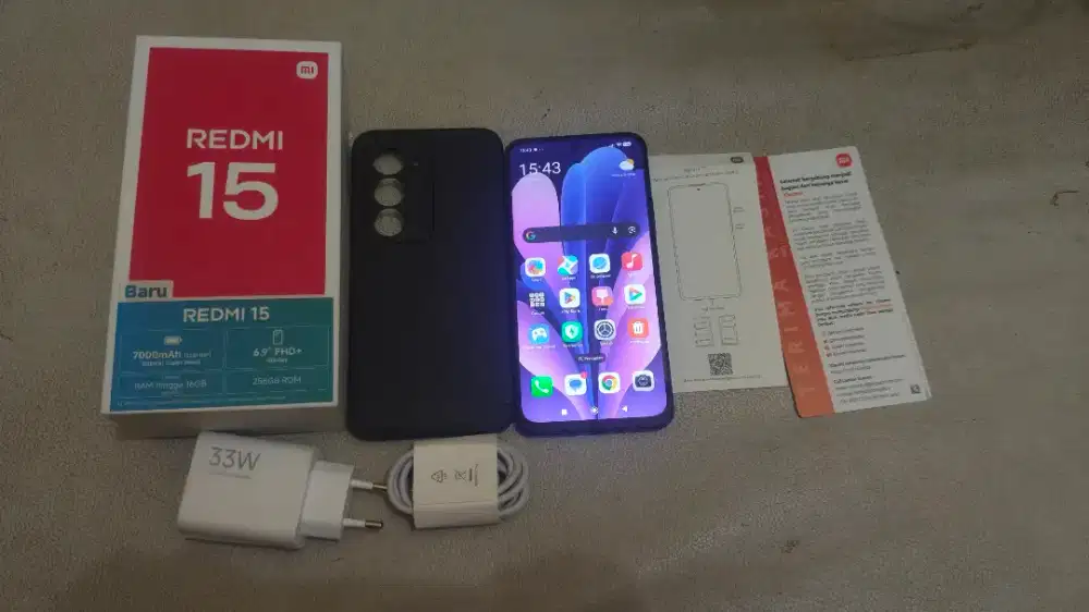 Xiaomi Redmi 15 4G NFC RAM 8/256GB Hitam Lengkap Original Murah BU