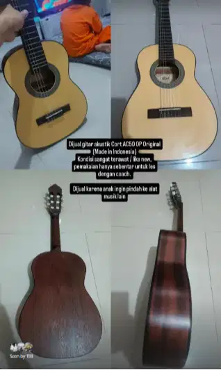 Jual Gitar Akustik Cort AC50 OP Original – Like New, Pemakaian Sangat