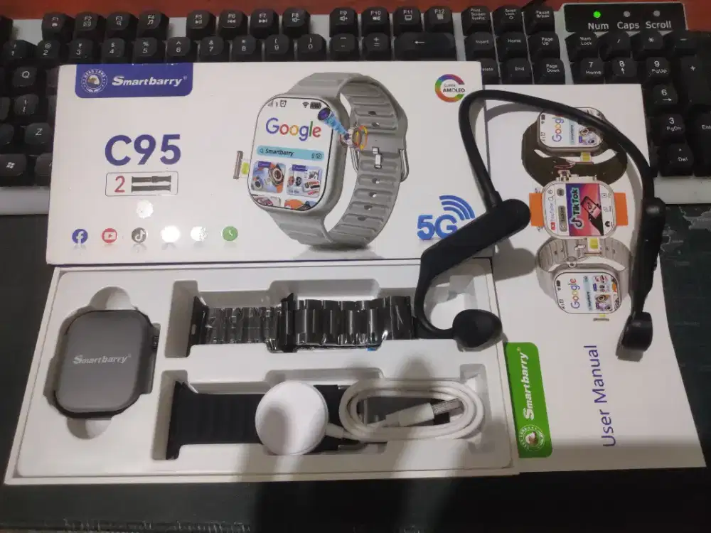 Smart Watch Android Strava C95 5G Amoled Ram 6gb/64 WA TikTok FB IG FF