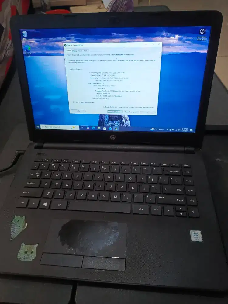 Dijual cepat laptop HP 14-bs0xx seken Ram 4GB SSD 256GB