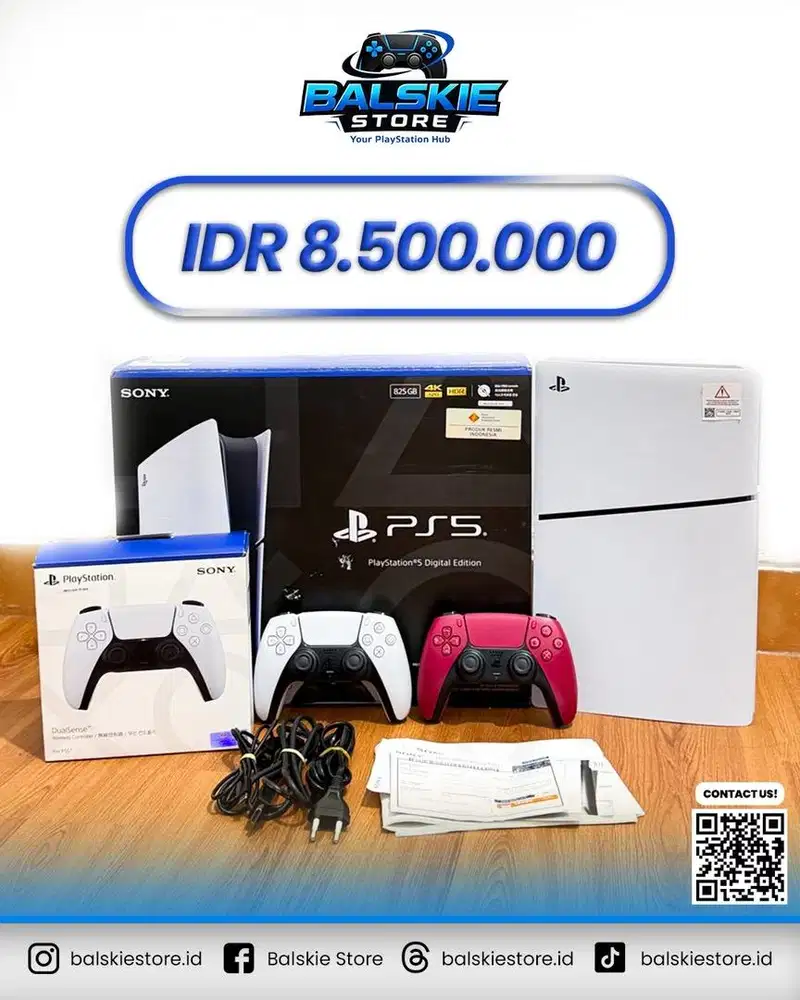 PS5 SLIM DIGITAL SERI TERBARU GARANSI RESMI SONY INDONESIA AKTIF