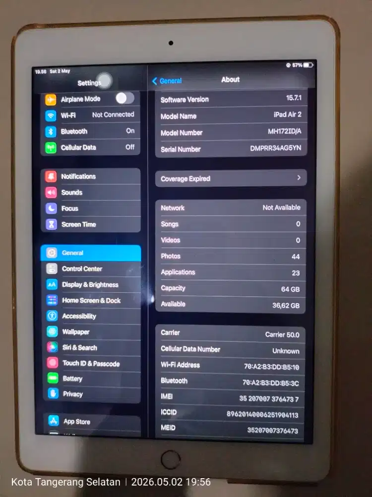 iPad Air 2 Fullset IBOX 64GB Cellular