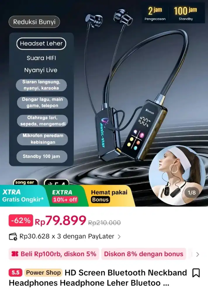 Headphone Leher Bluetooth