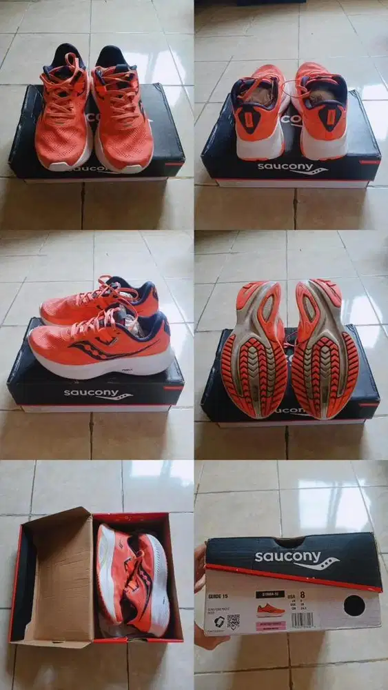Sepatu lari wanita Saucony Guide 15 preloved
