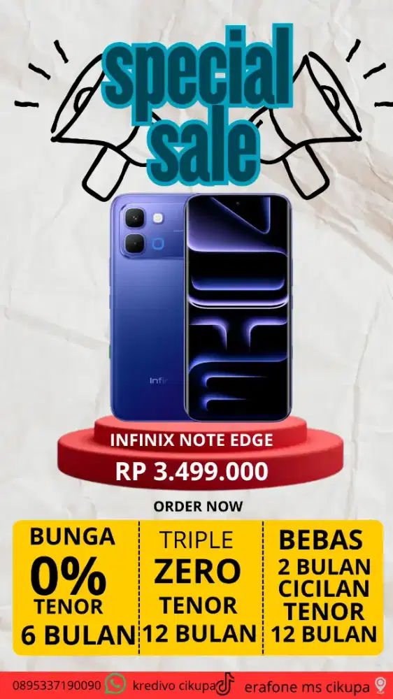 Infinix note edge 8/256 kredit murah