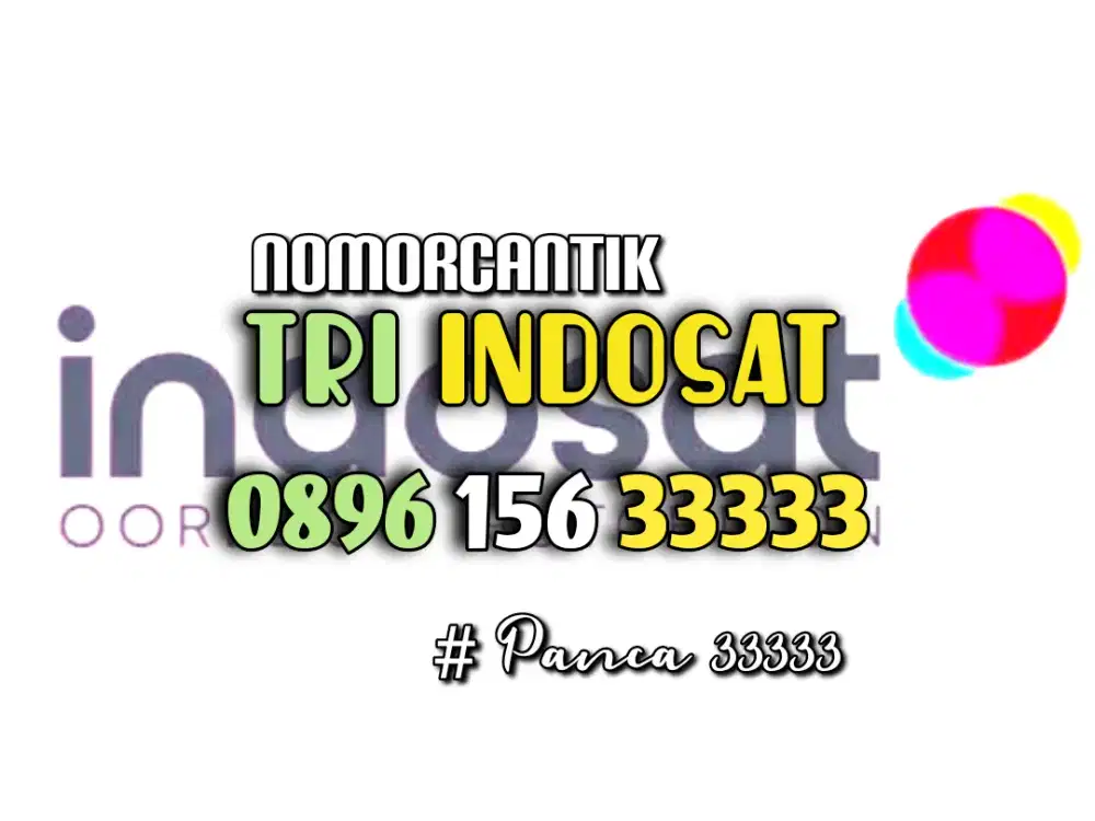 (bisa COD) Nomor CANTIK kartu TRI INDOSAT HOKI Panca 33333 #01