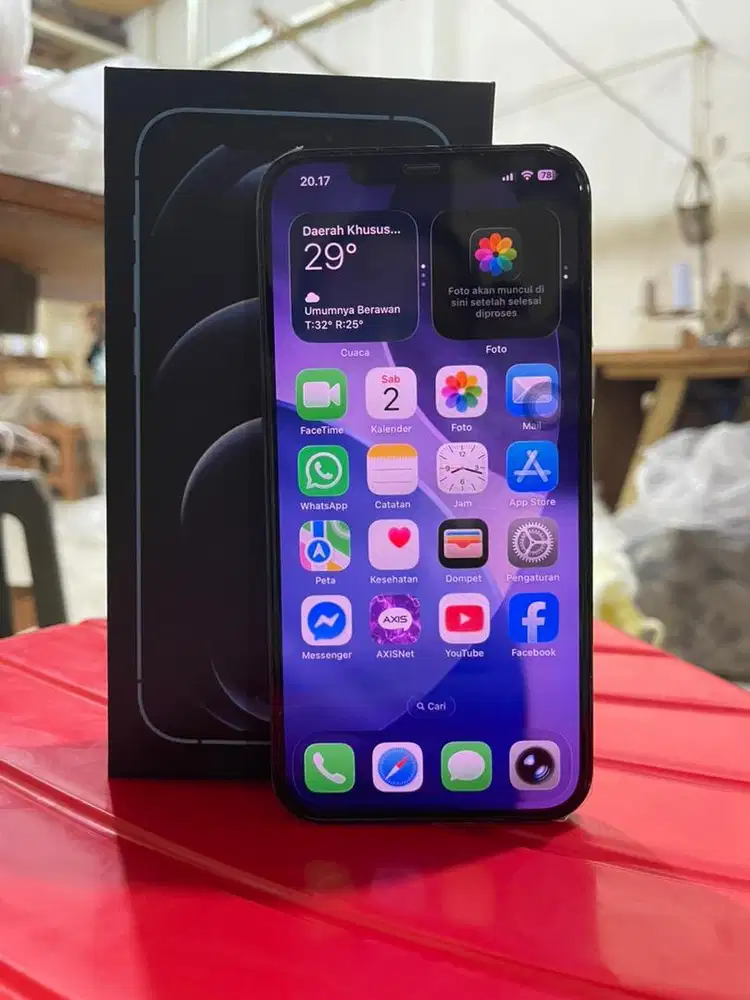 Iphone 12 promax pasific blue 6/256 gb fullset inter