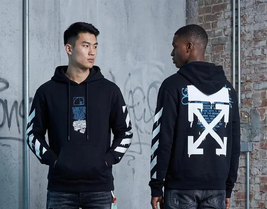 OFF WHITE HOODIE CARAVAGGIO - BLUE