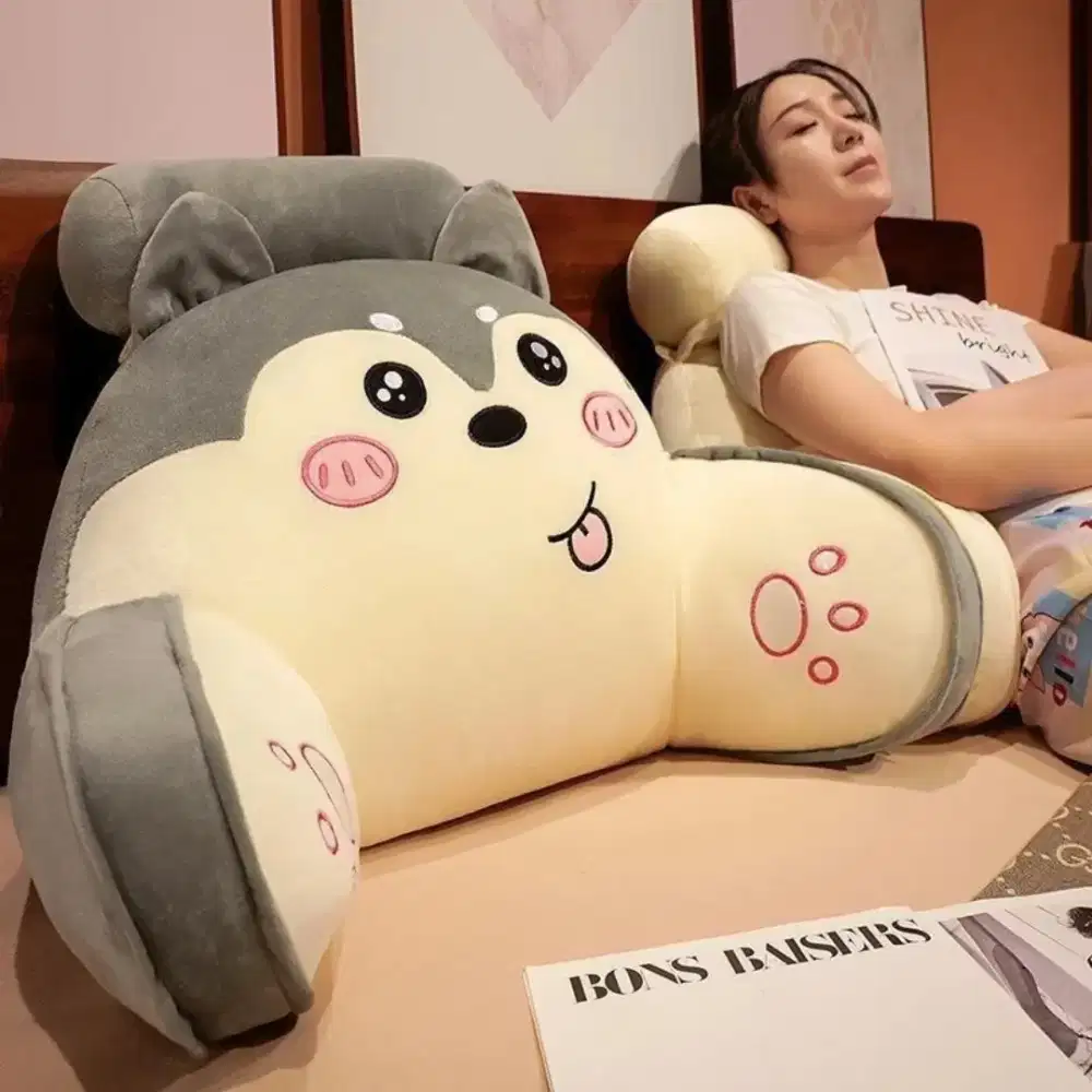 Sandaran Pinggang Sofa Boneka Husky Edition 3 Varian Warna