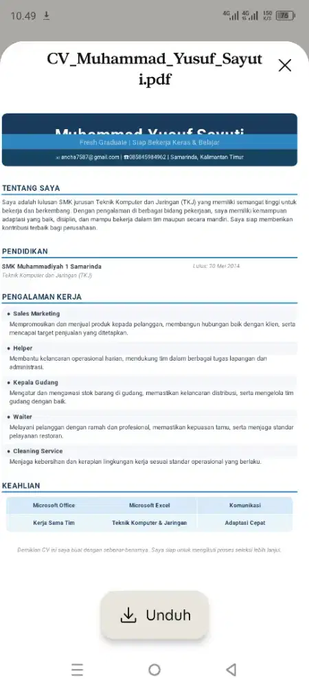 Mencari lowongan kerja
