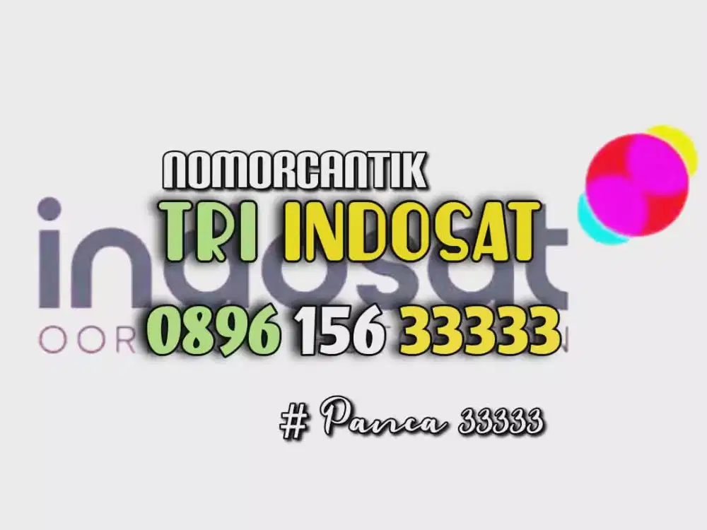 (bisa COD) Nomor Cantik Kartu TRI INDOSAT HOKI Panca 33333 #01