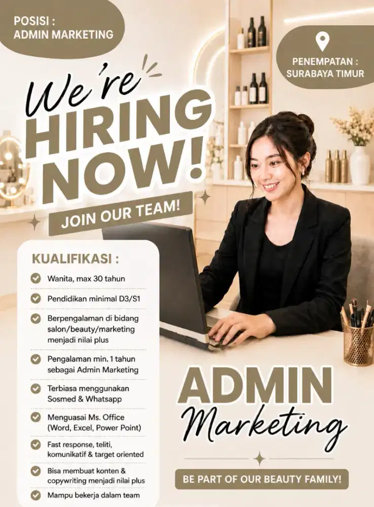 Dibutuhkan Admin Marketing