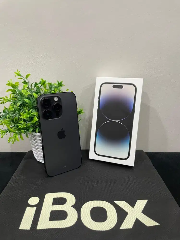 IPhone 14 Pro 128GB iBox Black mulus lengkap Fullset Ori BH 87%