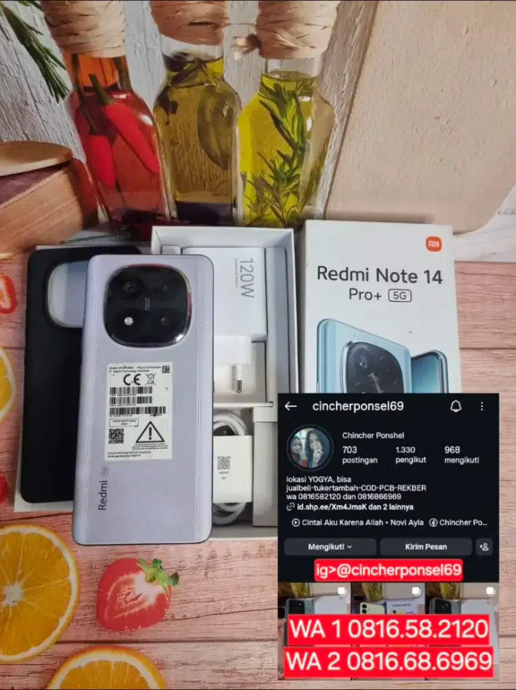 Jual hp istimewa REDMI NOTE 14 5G PRO PLUS likeNEW grns resmi aktif