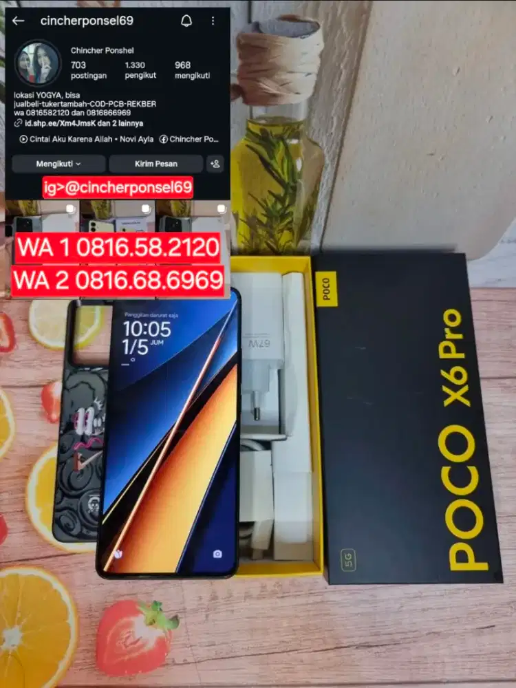 Jual hp mulus POCO X6 PRO 5G 12/512 siap pakai ngebut