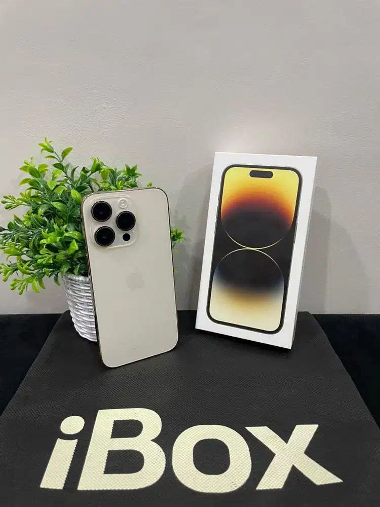 IPhone 14 Pro 128GB iBox Gold mulus Fullset Ori BH 86% Sinyal Permanen