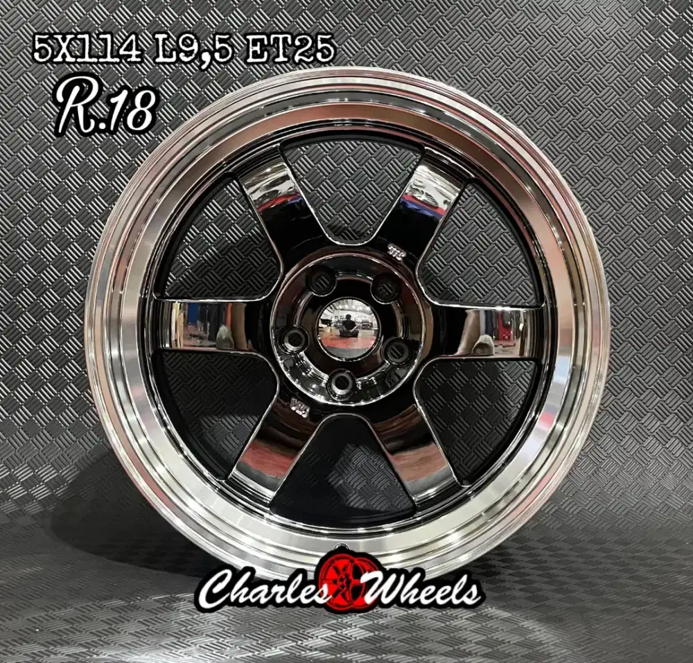 VELG BARU TE37 RING 18 BLACKCHROME LIP POLISH