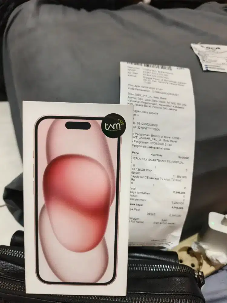 Iphone 15 segel warna pink 128gb