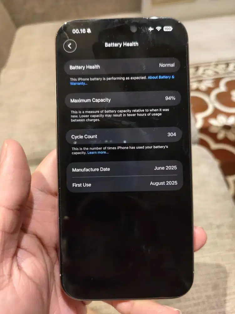 iPhone 16 pro max 256 gb silver garansi on