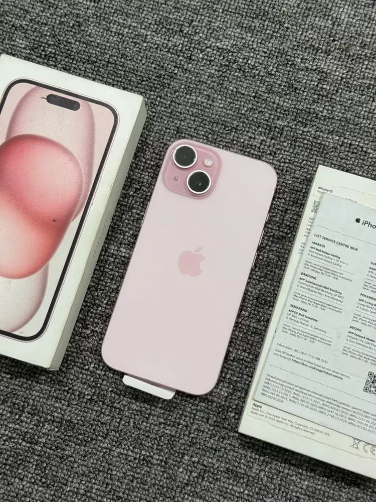 iphone 15 256gb ibox garansi on bh 97%
