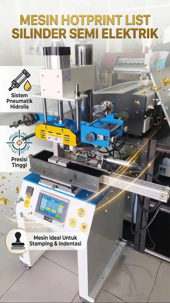MESIN HOTPRINT LIST SILINDER SEMI ELEKTRIK DENGAN SISTEM PNEUMATIK