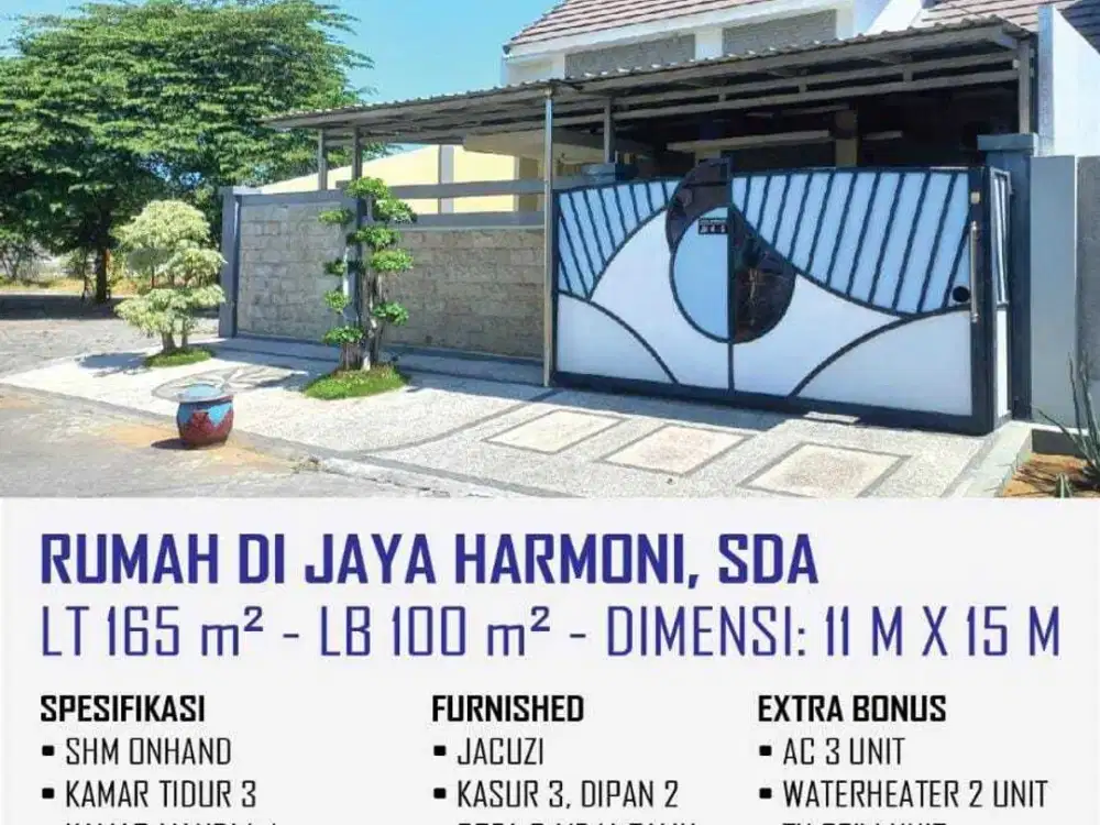 Rumah Siap Huni, Full Furnish Istimewa, Perum Jaya Harmoni, SDA