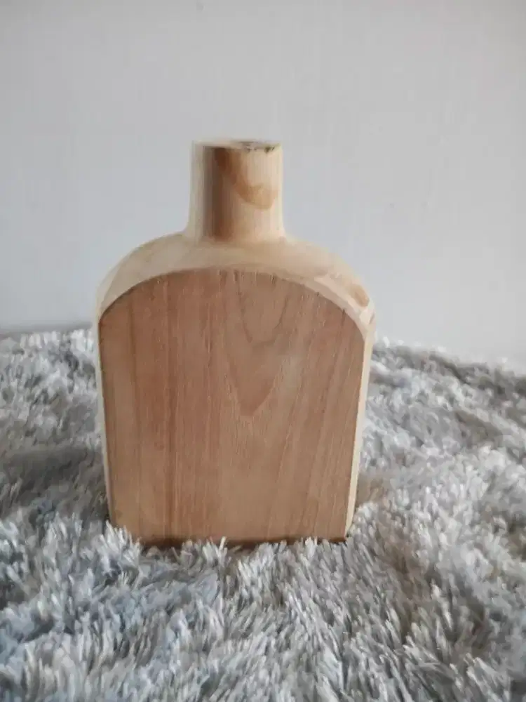 Dekorasi Vas modern midel botol ķayu jati natural
