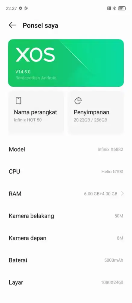 handphone infinix hot 50