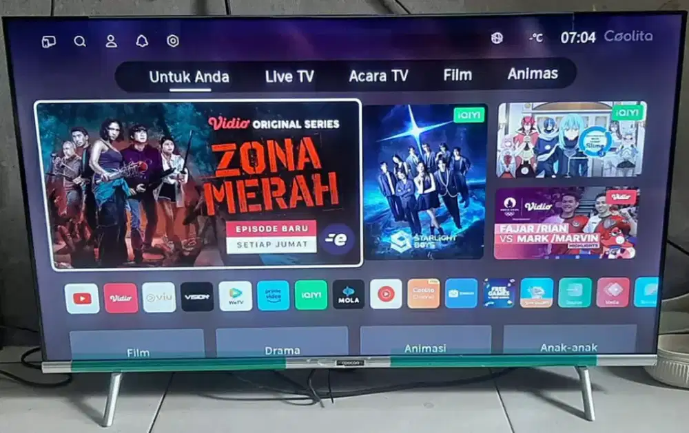 TV LED 42 INC COOCAA SMART ANDROID & DIGITAL ORS BAGUS & NORMAL