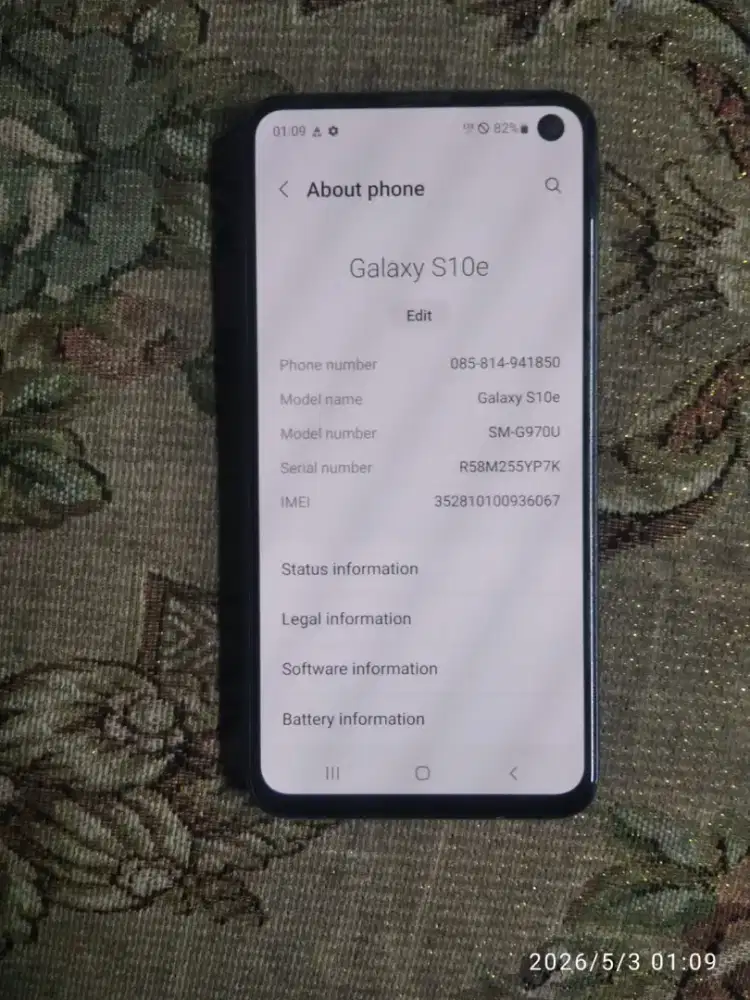 Samsung S10e ram 6/128 mulus ori