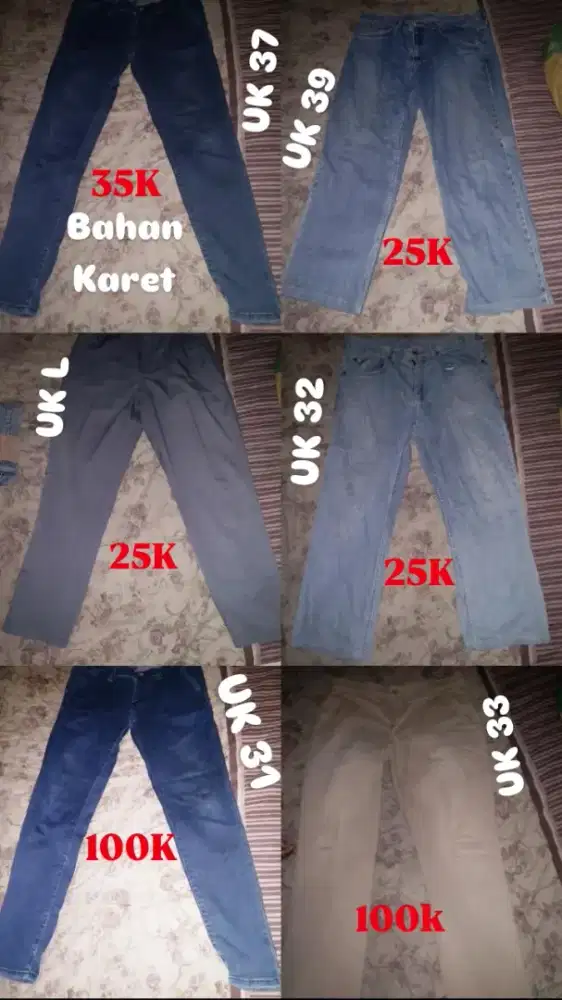 Celana Levis dan jeans preloved
