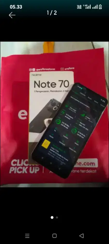 Realme note 70 fullset