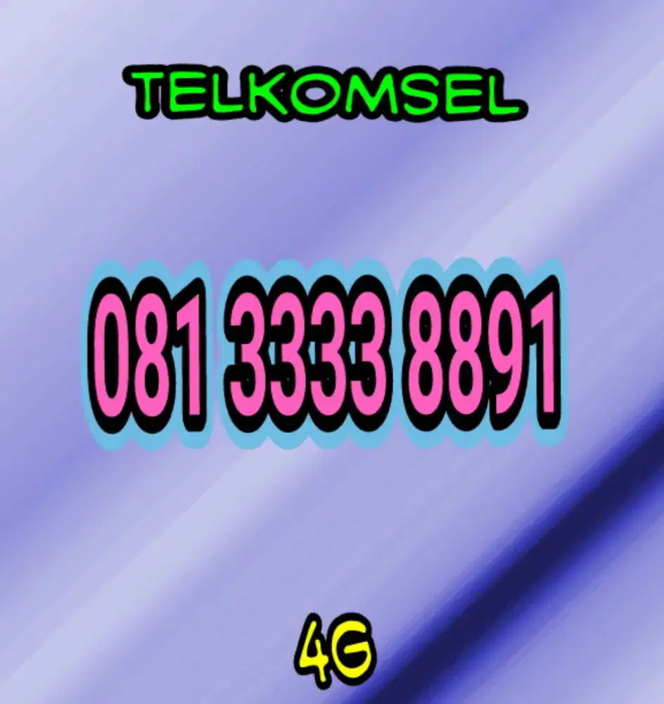 Perdana cantik Telkomsel 11digit kwartet 3333