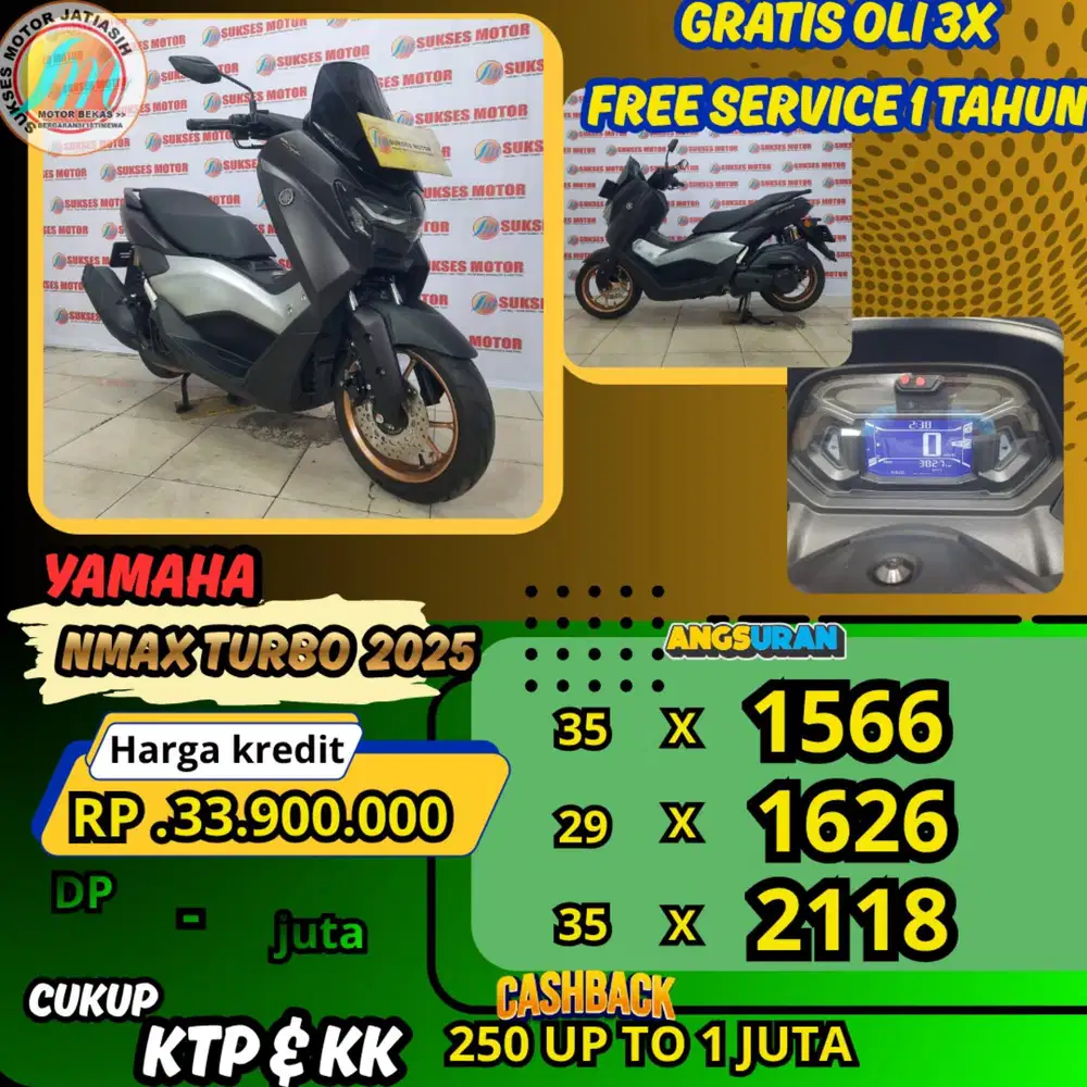 YAMAHA NMAX TURBO 2025 DP &ANGSURAN TERMURAH SYRT KTP&KK(SUKSESMOTOR)