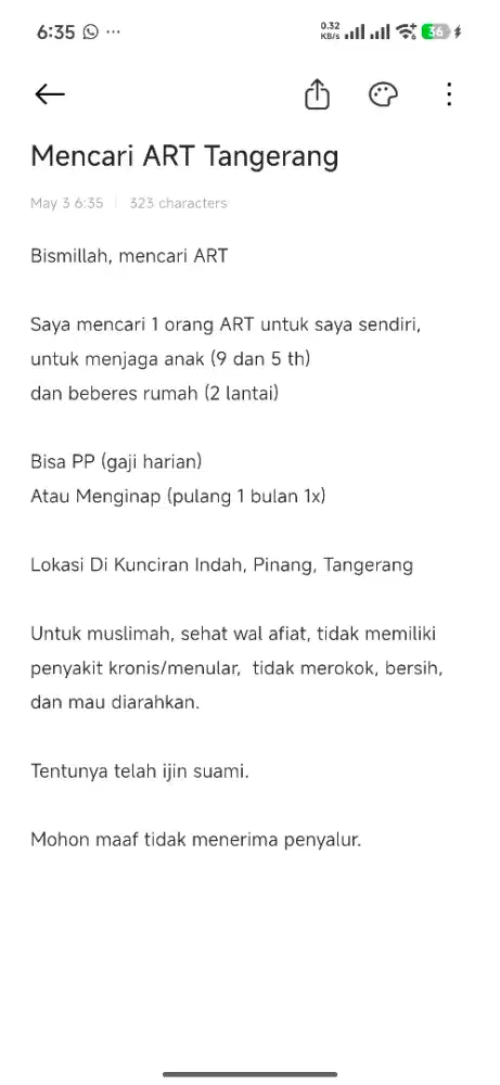 Lowongan ART Pinang, Tangerang