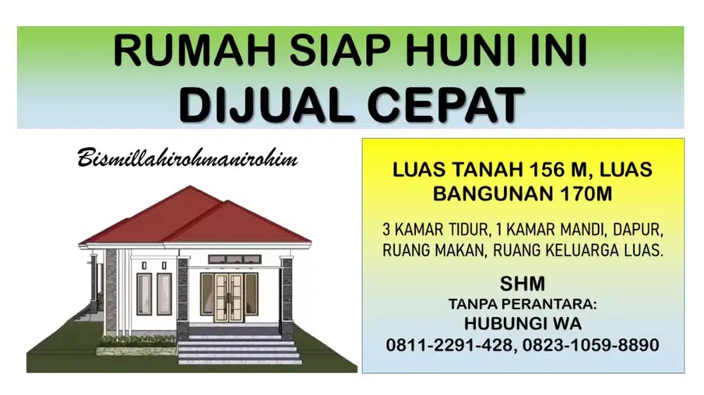 Jual Rumah Siyap Huni, lokasi sanghat strategis