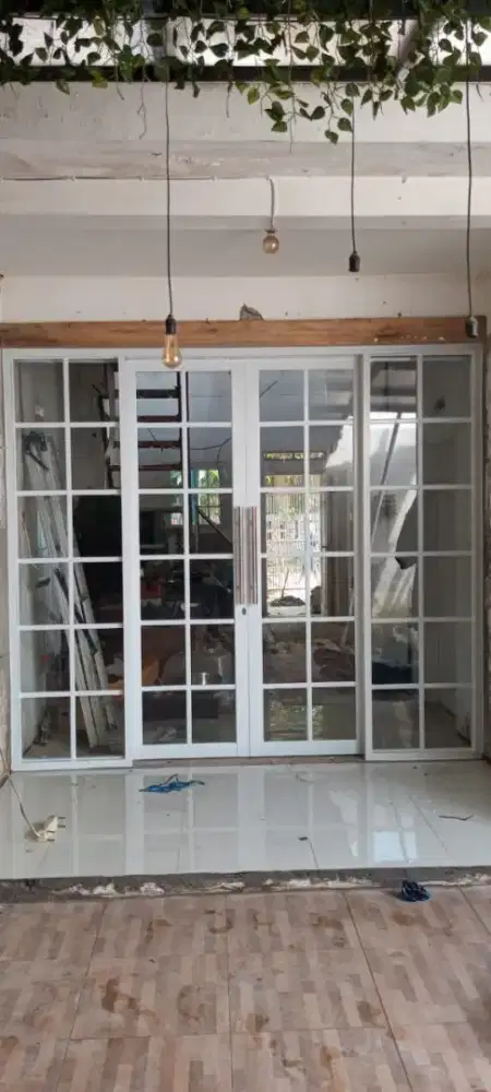 Kusen pintu aluminium partisi aluminium kaca