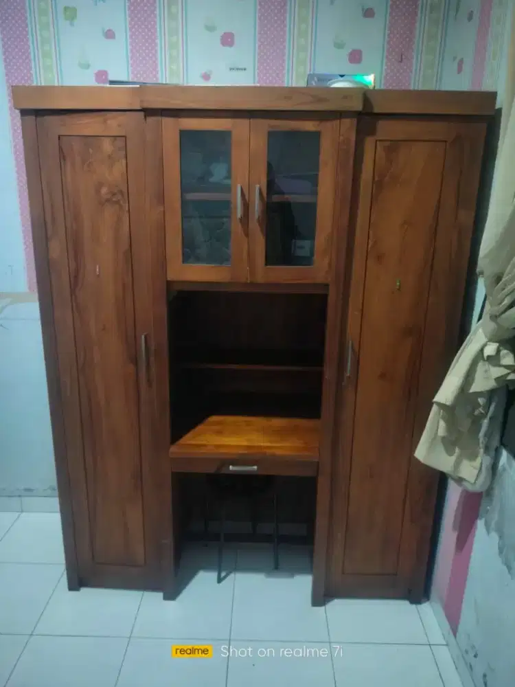 Lemari Jati + Meja