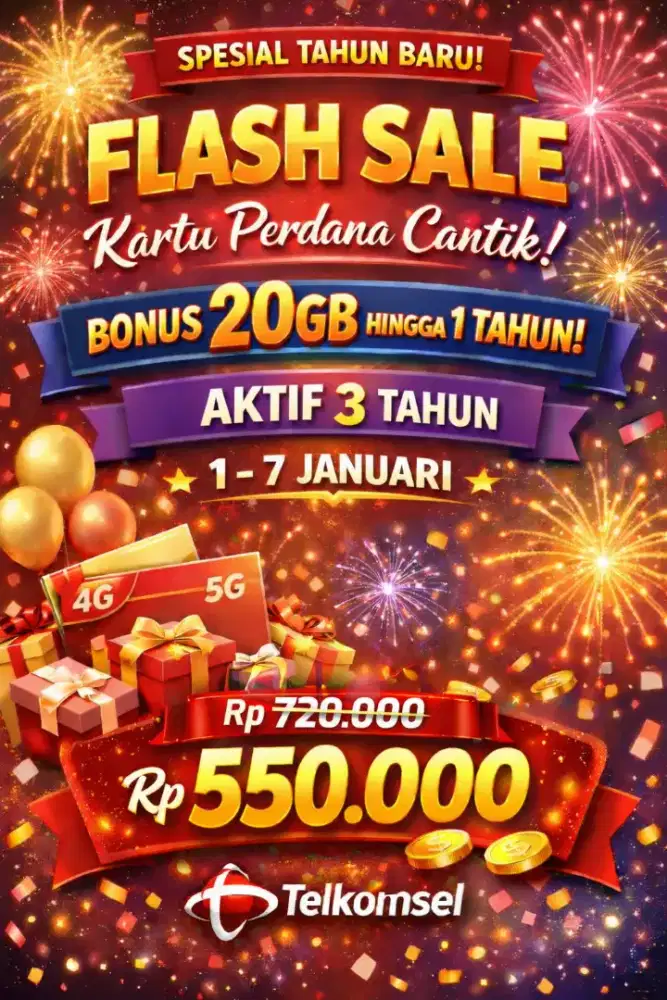 No cantik bonus kuota 20 gb tiap. Bulan sampai 1 tahun