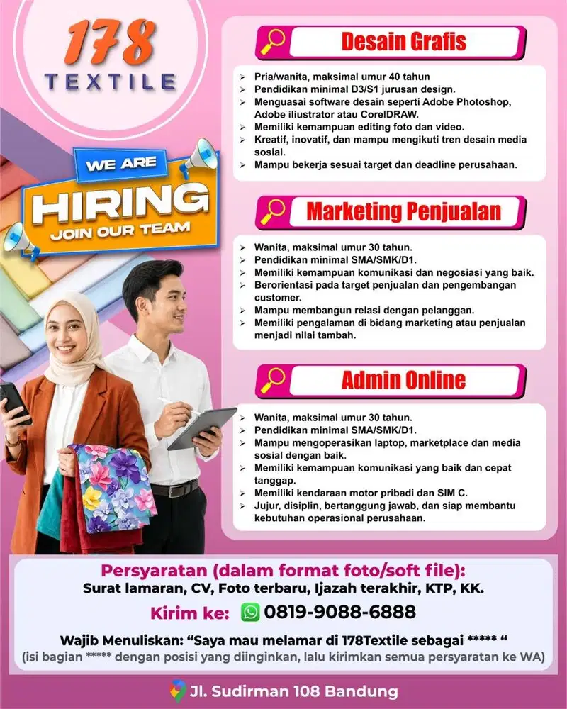 LOKER ADMIN MARKETING & DESAIN