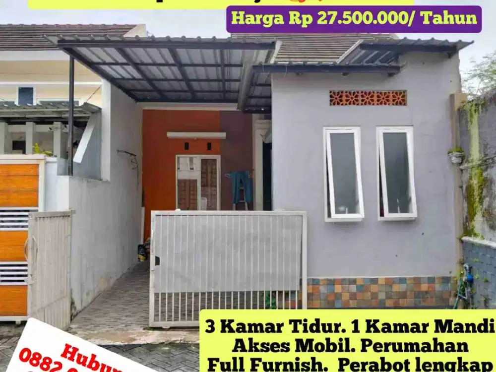 sewa Rumah Begawan Tlogomas Saxofone 3 kamar lengkap perabot