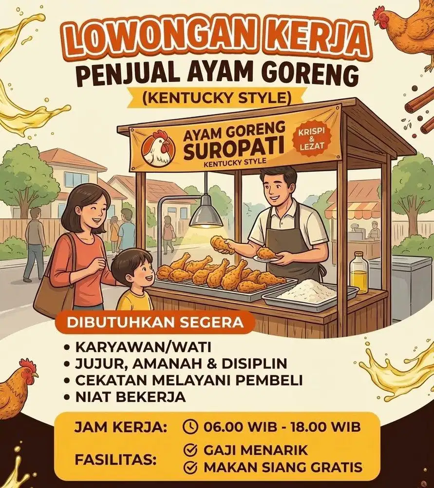 Lowongan pekerjaan penjual ayam kentucky