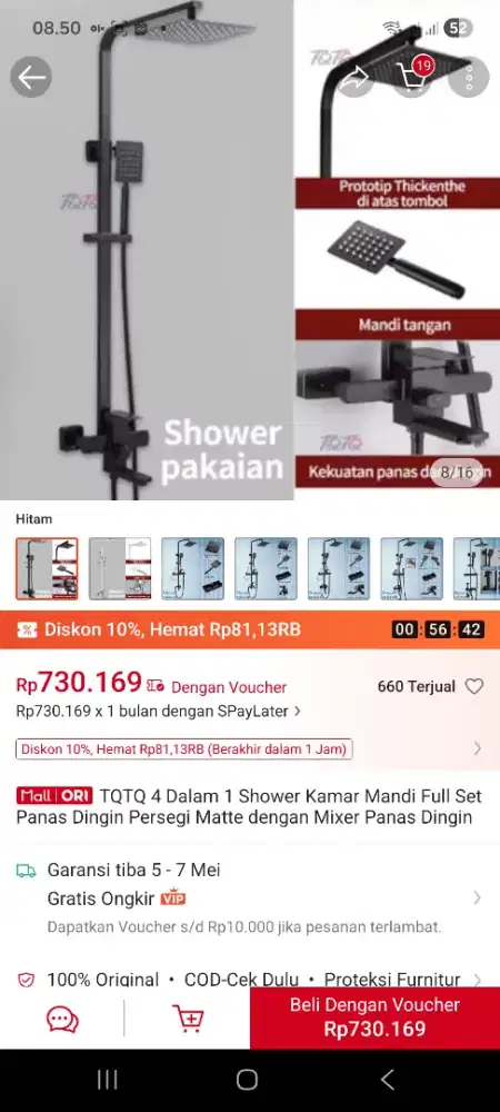 Shower full stainles merk tqtq