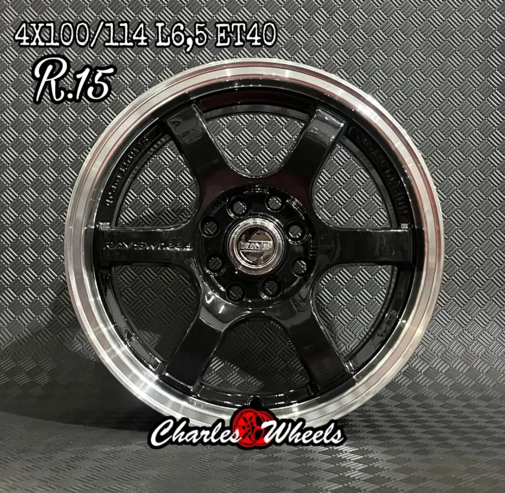 VELG RAYS RING 15 HITAM POLISH