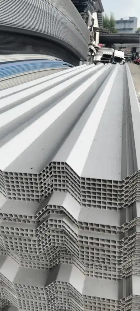 Atap upvc double layer setara Alderon panjang:4,5,6 mtr