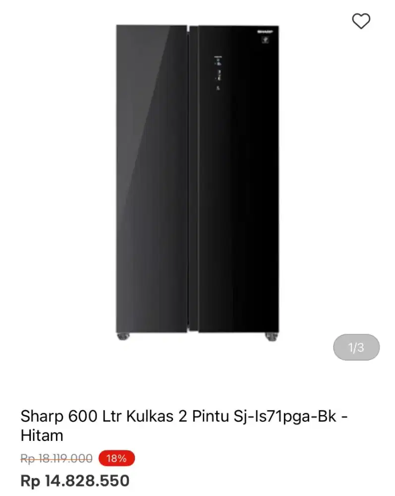 KULKAS SBS SHARP 600LTR SJ-IS71PGA-BK