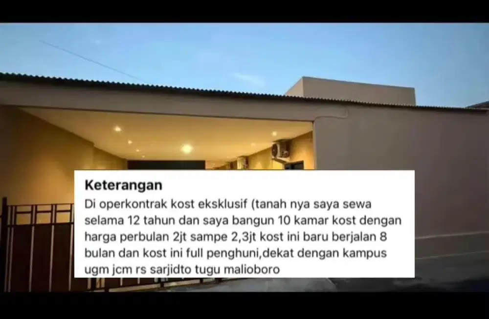 Dioperkontrak Kost ekslusif