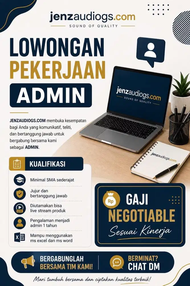 Lowongan pekerjaan posisi Admin